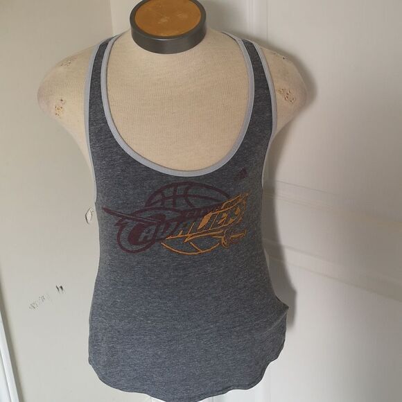 Adidas Ladies Racer Back Tank Top Medium Gray - Picture 2 of 16